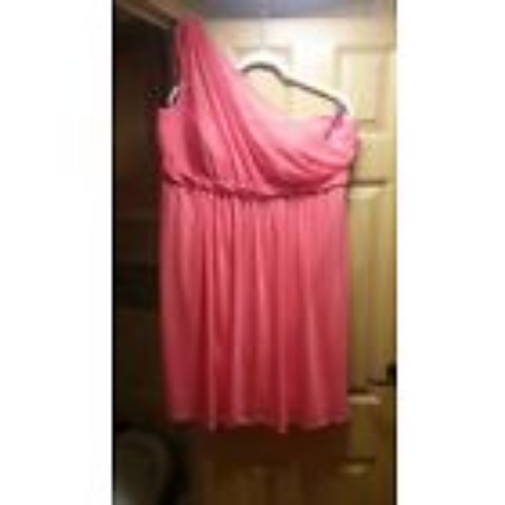 Davids Bridal bridesmaid dress size 20 Color Guava - Picture 3 of 3